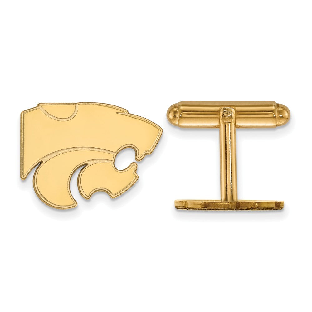 14k Gold Plated Silver Kansas State Univ. Cuff Links, Item M9076 by The Black Bow Jewelry Co.