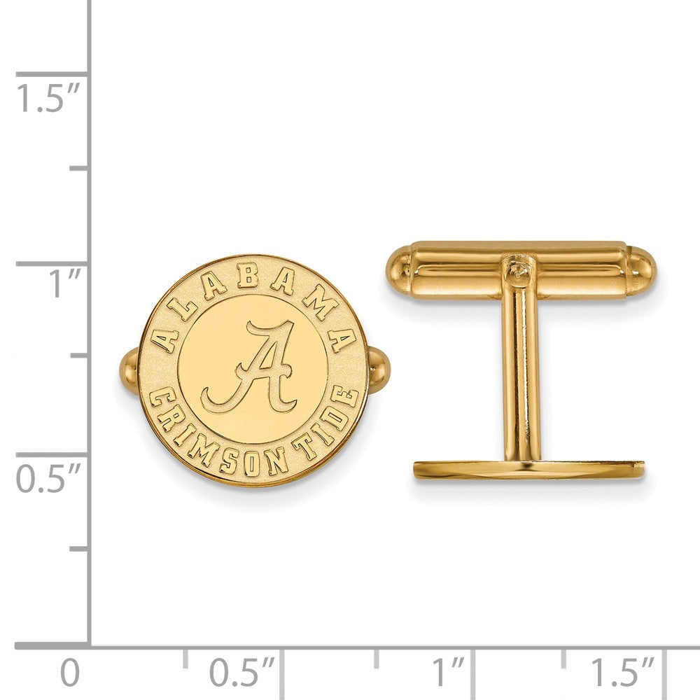 Alternate view of the 14k Gold Plated Silver University of Alabama Cuff Links by The Black Bow Jewelry Co.