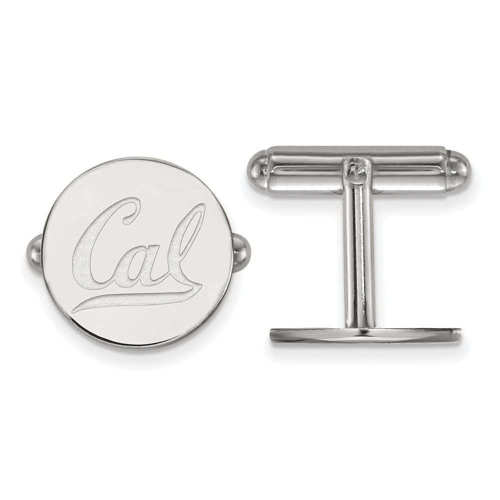 Sterling Silver University of California Berkeley Cuff Links, Item M9217 by The Black Bow Jewelry Co.