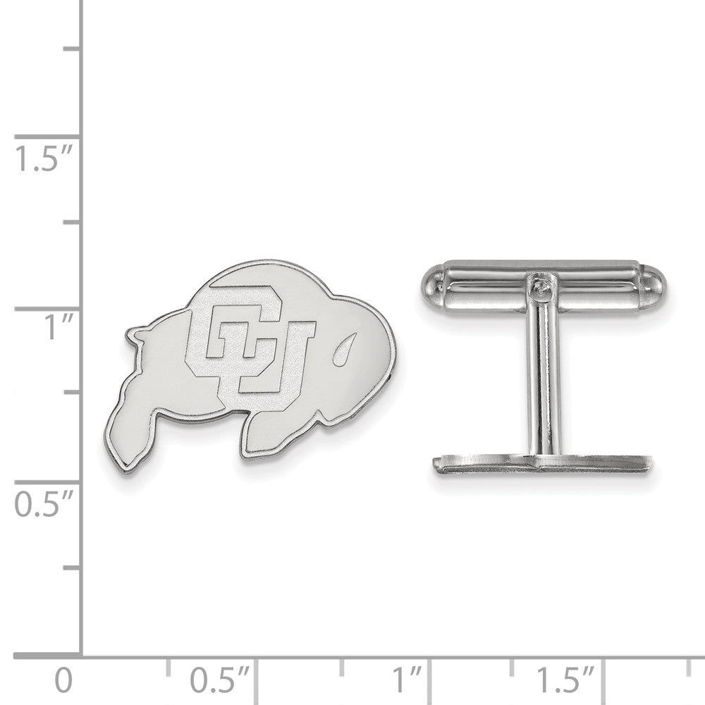 Alternate view of the Sterling Silver University of Colorado Cuff Links by The Black Bow Jewelry Co.