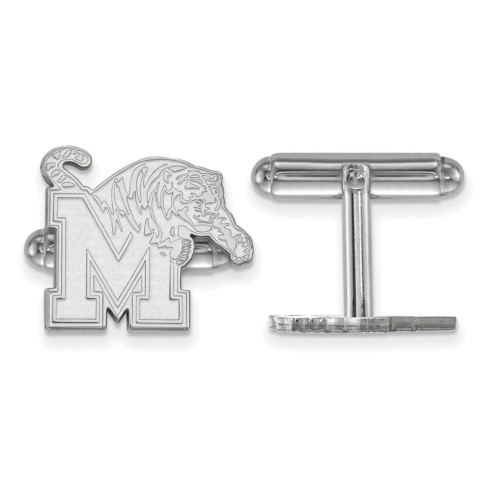 Sterling Silver University of Memphis Cuff Links, Item M9223 by The Black Bow Jewelry Co.