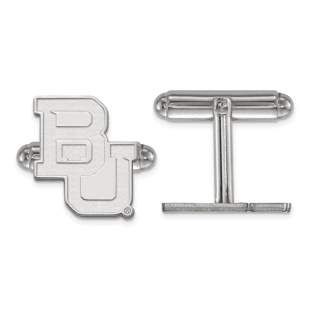 Sterling Silver Baylor University Cuff Links, Item M9229 by The Black Bow Jewelry Co.