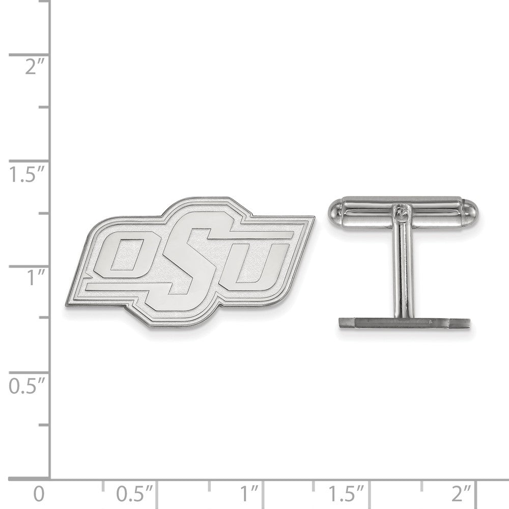 Alternate view of the Sterling Silver Oklahoma State University Cuff Links by The Black Bow Jewelry Co.