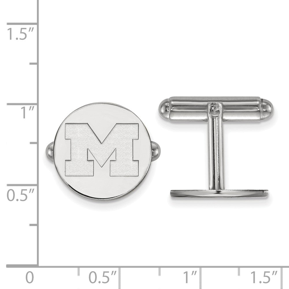 Alternate view of the Sterling Silver Michigan (Univ of) Cuff Links by The Black Bow Jewelry Co.
