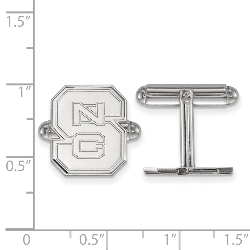Alternate view of the Sterling Silver North Carolina State University &#39;NCS&#39; Cuff Links by The Black Bow Jewelry Co.