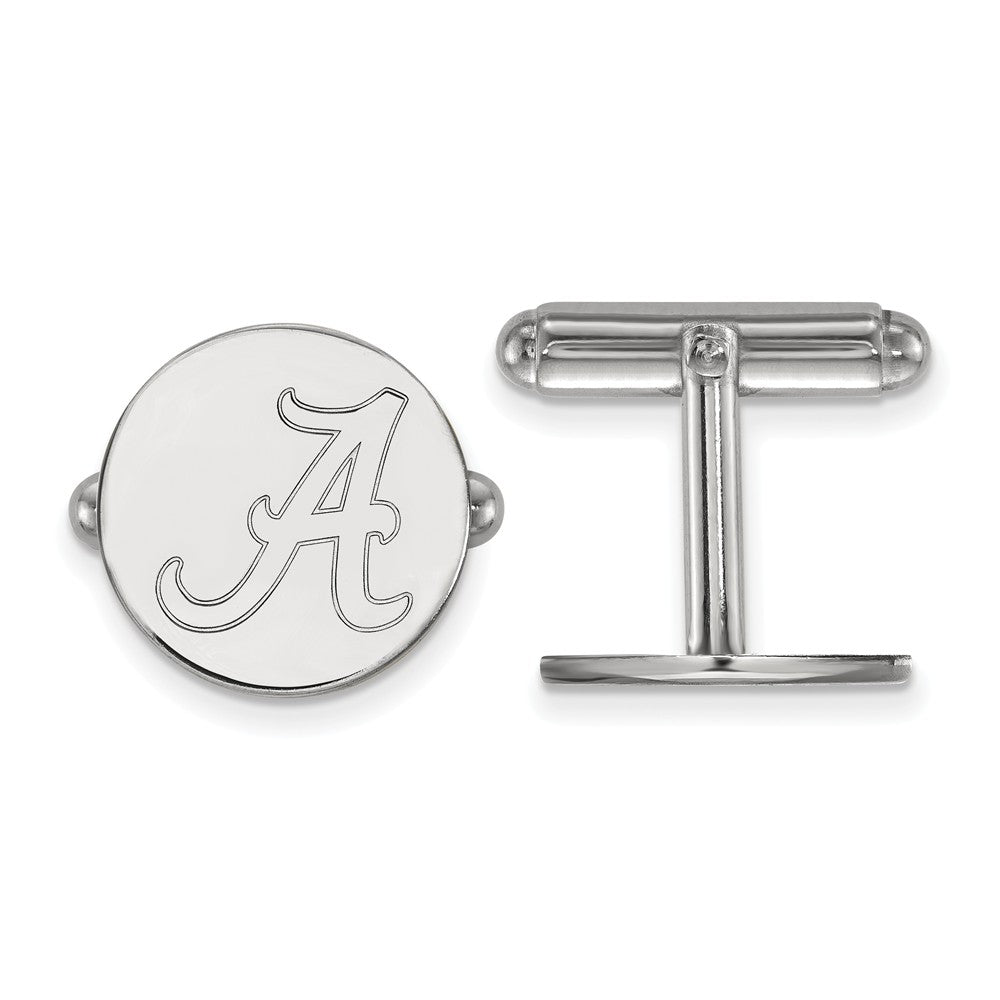 Sterling Silver University of Alabama Initial A Cuff Links, Item M9249 by The Black Bow Jewelry Co.