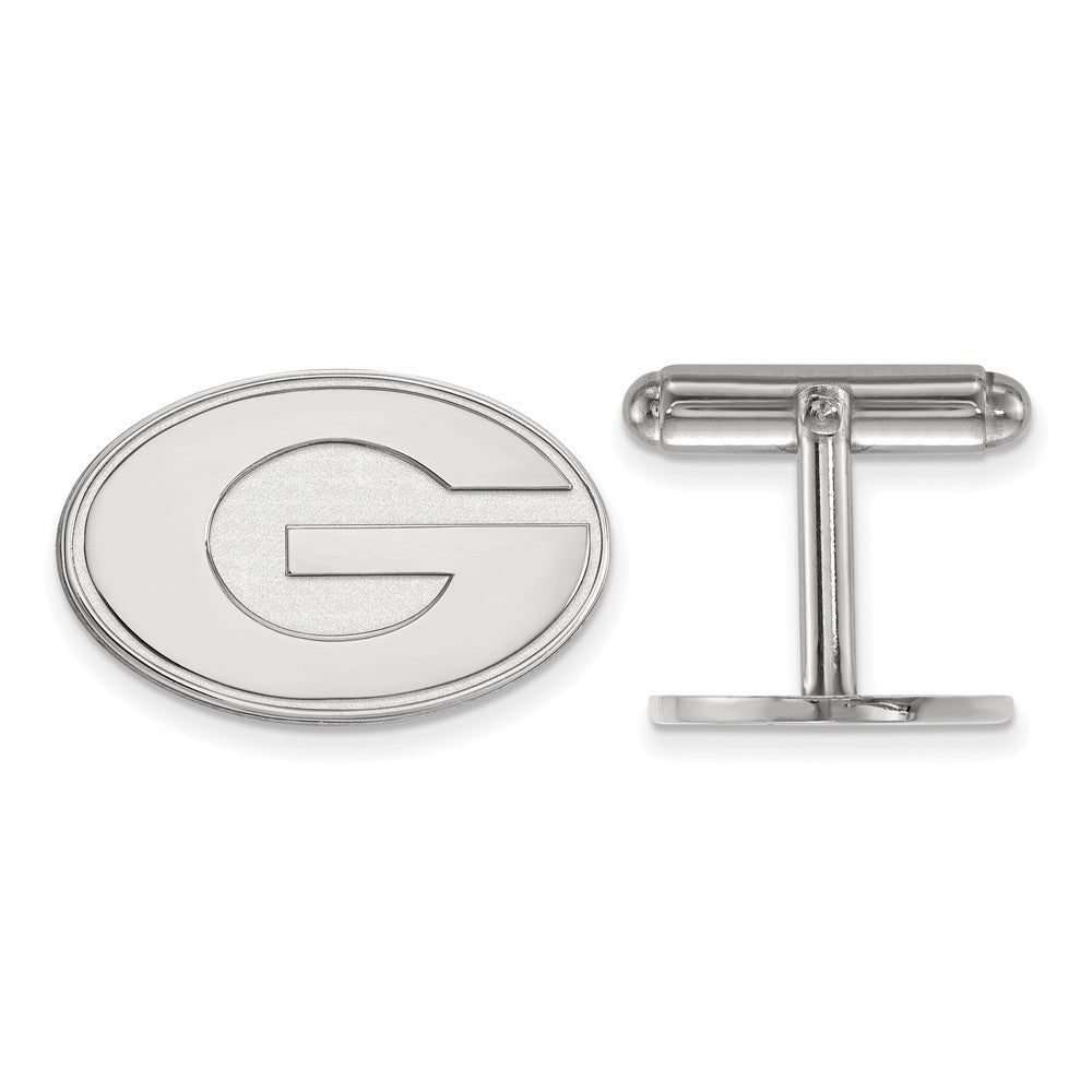 Sterling Silver University of Georgia Cuff Links, Item M9251 by The Black Bow Jewelry Co.