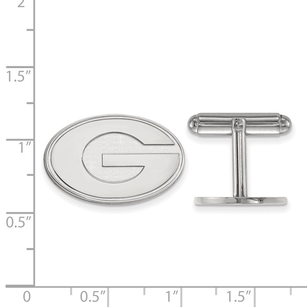 Alternate view of the Sterling Silver University of Georgia Cuff Links by The Black Bow Jewelry Co.