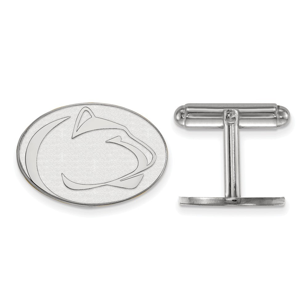 Sterling Silver Penn State University Cuff Links, Item M9261 by The Black Bow Jewelry Co.