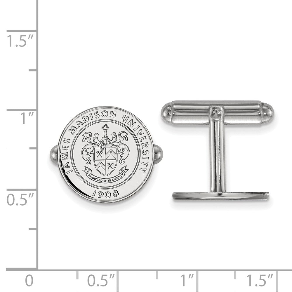Alternate view of the Sterling Silver James Madison University Crest Cuff Links by The Black Bow Jewelry Co.