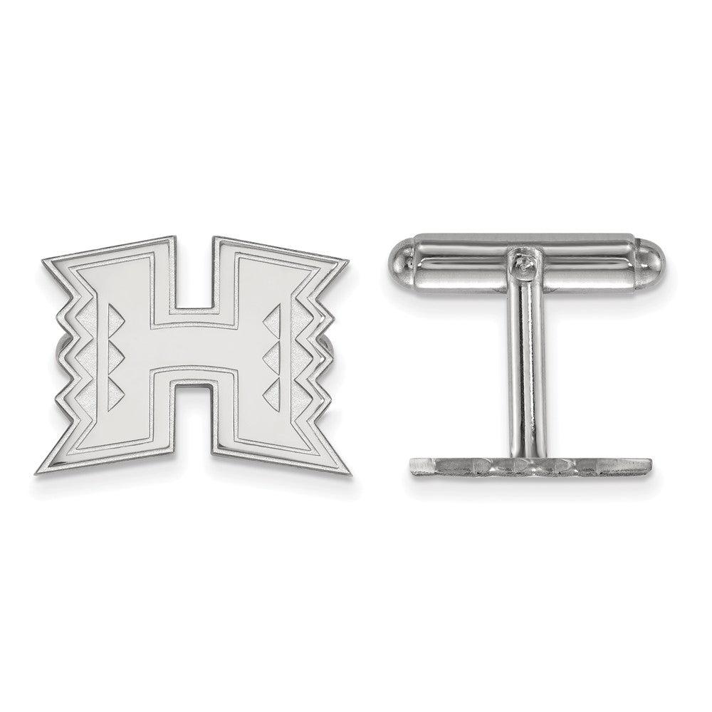 Sterling Silver The University of Hawai&#39;i Cuff Links, Item M9271 by The Black Bow Jewelry Co.