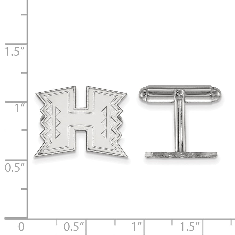 Alternate view of the Sterling Silver The University of Hawai&#39;i Cuff Links by The Black Bow Jewelry Co.