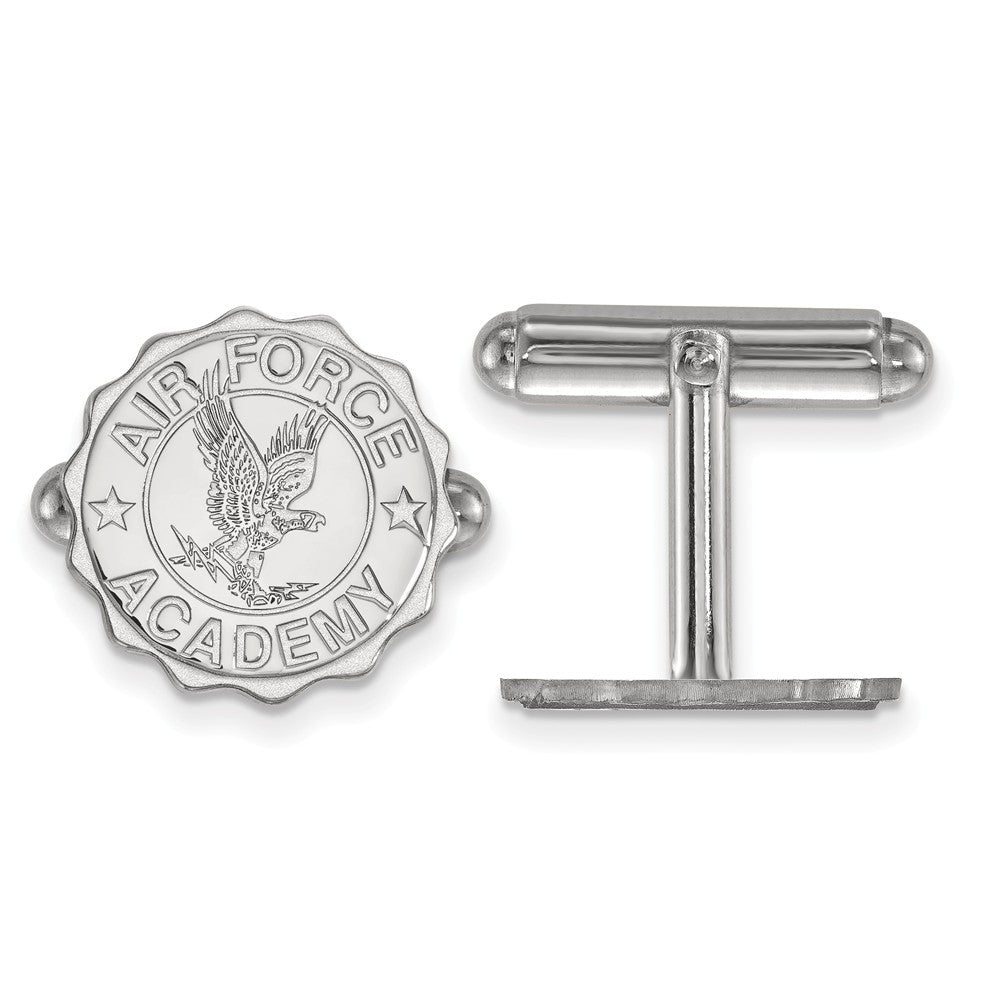 Sterling Silver United States Air Force Academy Crest Cuff Links, Item M9283 by The Black Bow Jewelry Co.