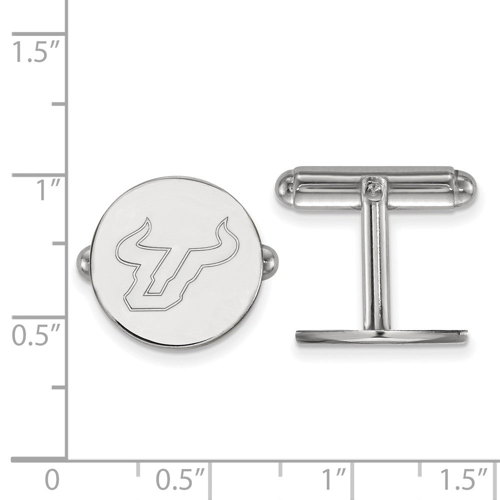 Alternate view of the Sterling Silver University of South Florida Cuff Links by The Black Bow Jewelry Co.