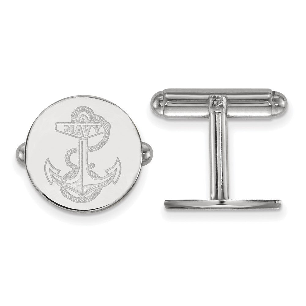 Sterling Silver U.S. Navy Cuff Links, Item M9285 by The Black Bow Jewelry Co.