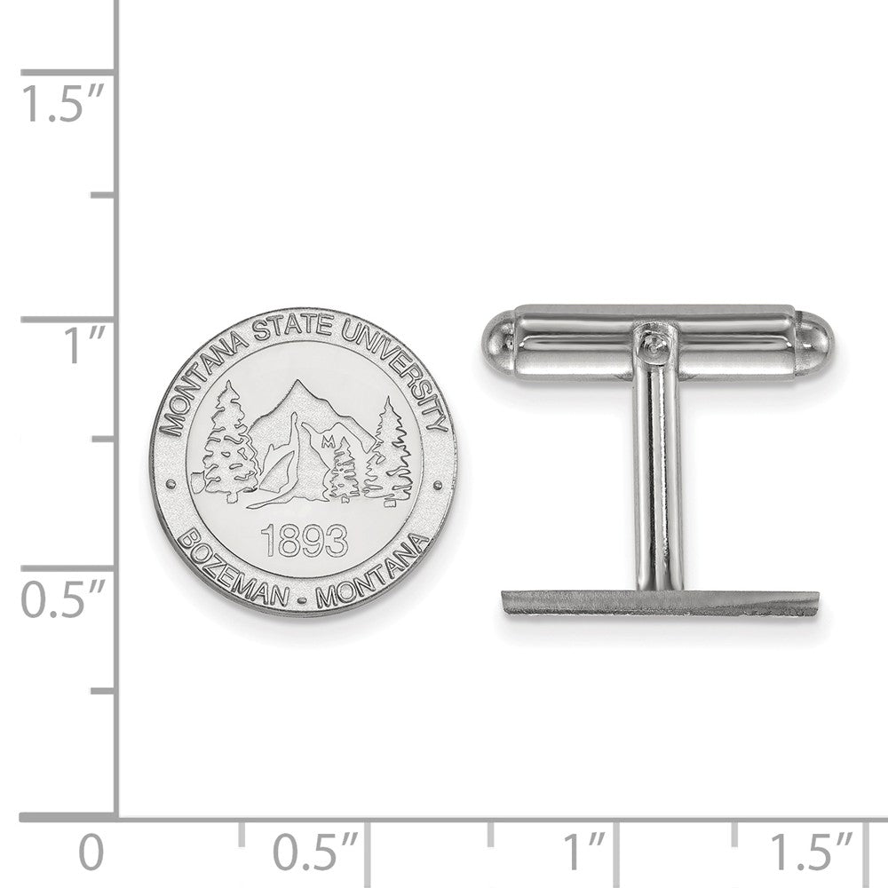 Alternate view of the Sterling Silver Montana State University Crest Cuff Links by The Black Bow Jewelry Co.