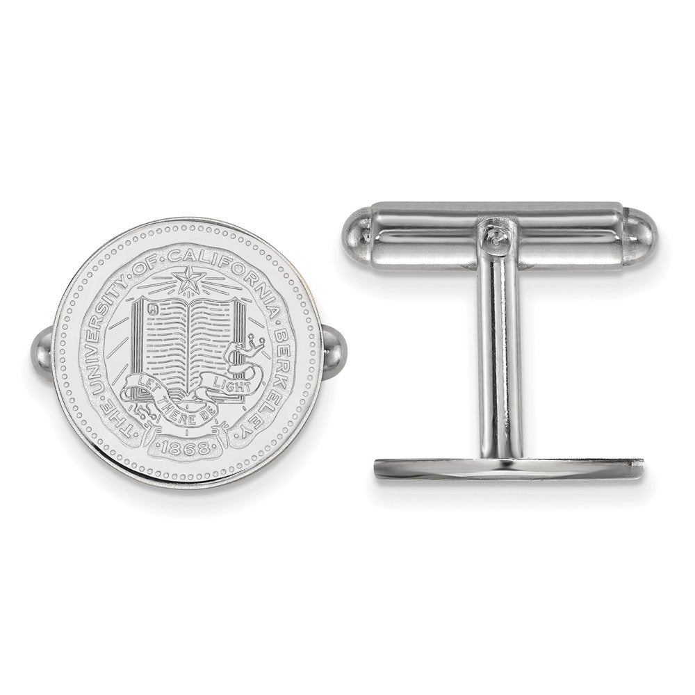 Sterling Silver University California Berkeley Crest Cuff Links, Item M9299 by The Black Bow Jewelry Co.
