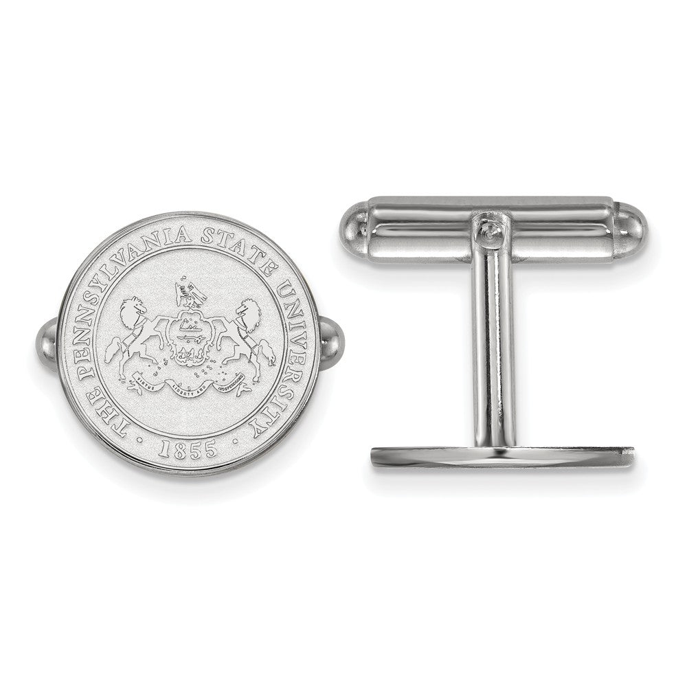 Sterling Silver Penn State University Crest Cuff Links, Item M9302 by The Black Bow Jewelry Co.