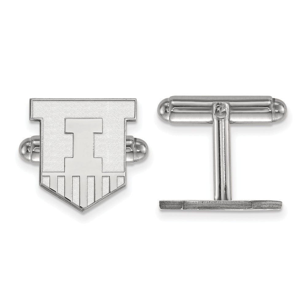 Sterling Silver University of Illinois Cuff Links, Item M9313 by The Black Bow Jewelry Co.