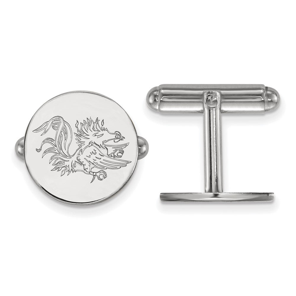 Sterling Silver University of South Carolina Cuff Links, Item M9314 by The Black Bow Jewelry Co.