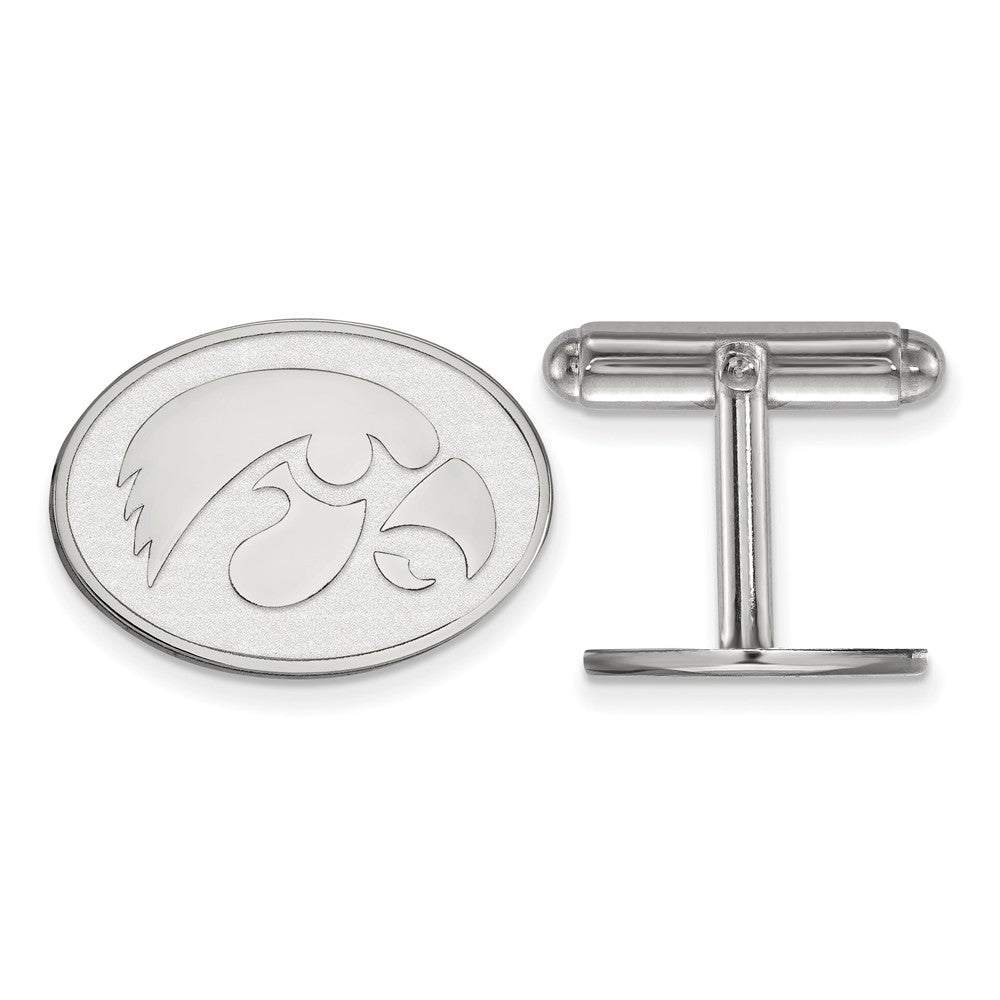 Sterling Silver University of Iowa Cuff Links, Item M9323 by The Black Bow Jewelry Co.