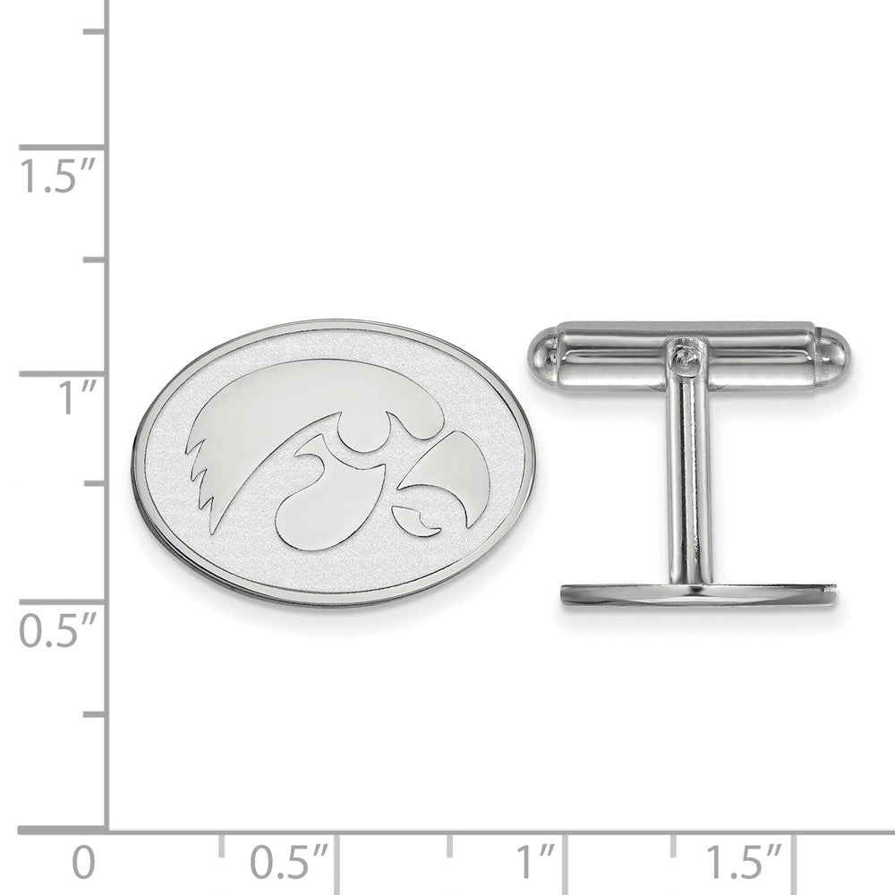 Alternate view of the Sterling Silver University of Iowa Cuff Links by The Black Bow Jewelry Co.