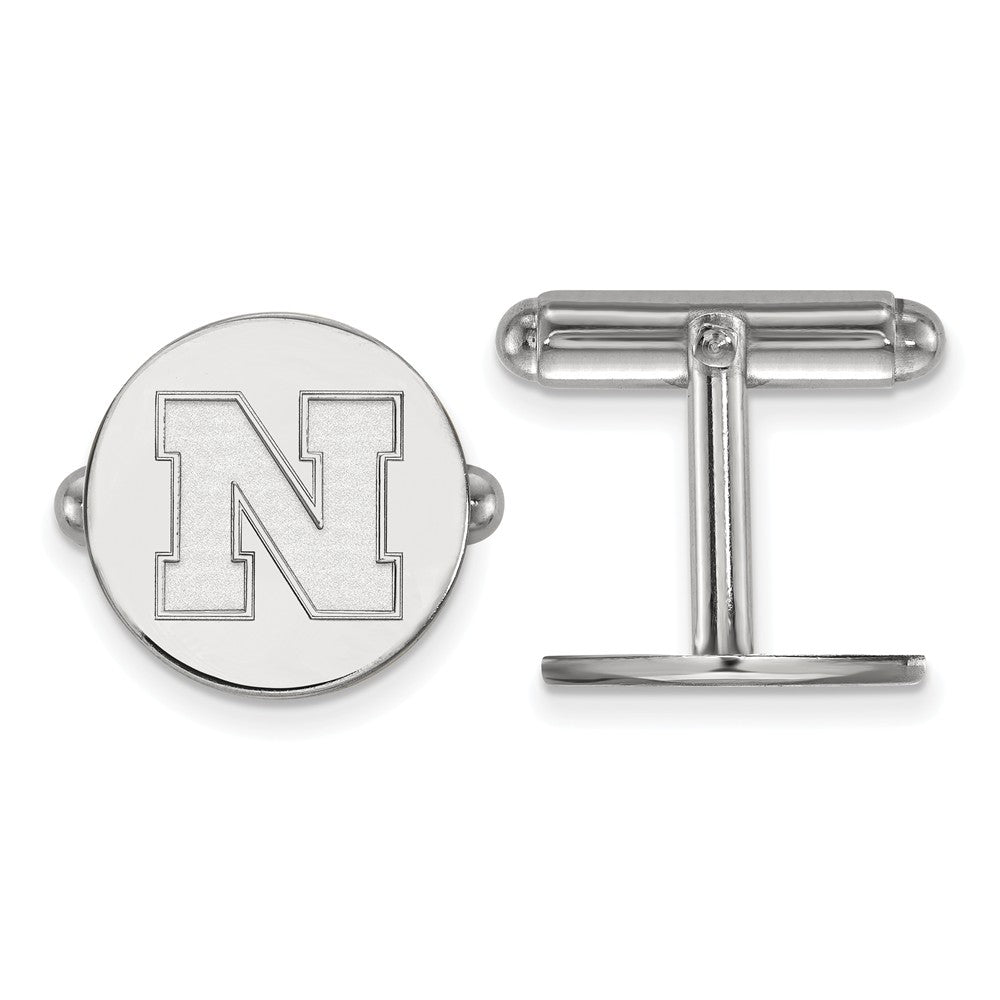 Sterling Silver University of Nebraska Cuff Links, Item M9357 by The Black Bow Jewelry Co.
