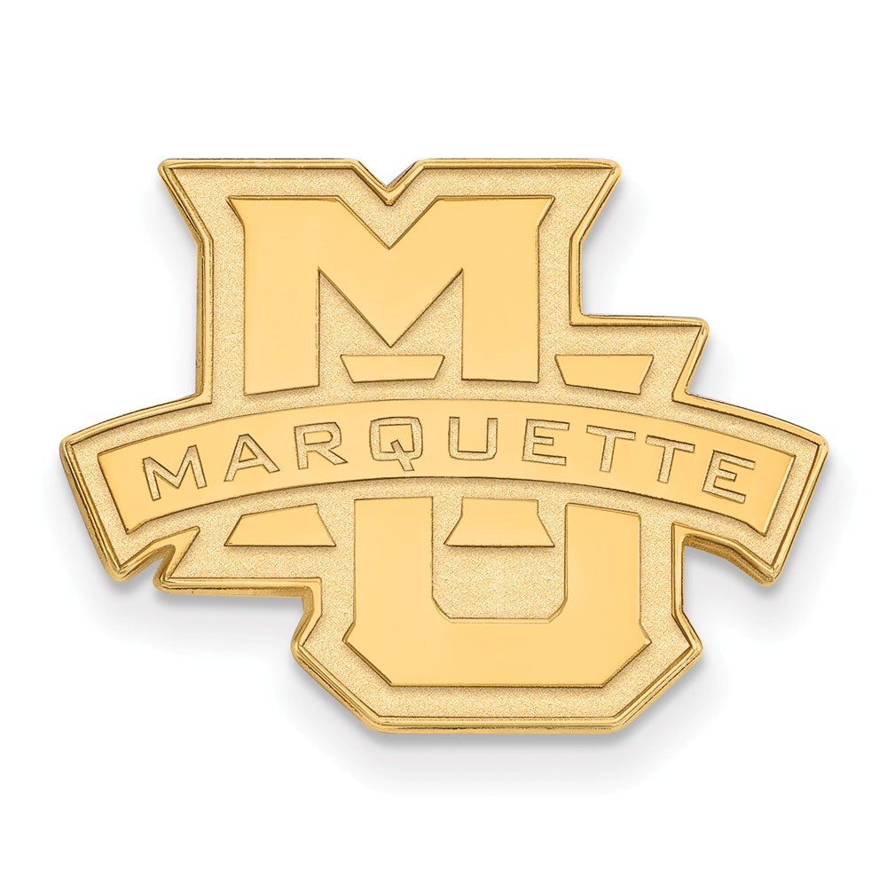 Alternate view of the 14k Gold Plated Silver Marquette U Black Leather Key Chain by The Black Bow Jewelry Co.