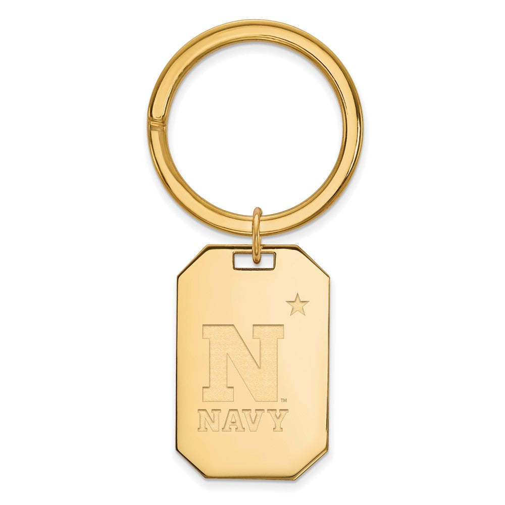 14k Gold Plated Silver U.S. Naval Academy Logo Key Chain, Item M9360 by The Black Bow Jewelry Co.
