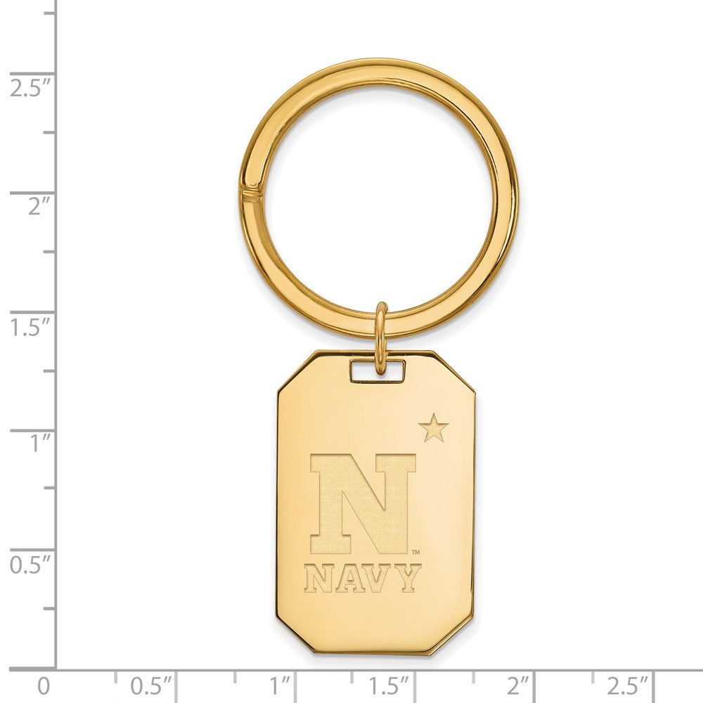 Alternate view of the 14k Gold Plated Silver U.S. Naval Academy Logo Key Chain by The Black Bow Jewelry Co.