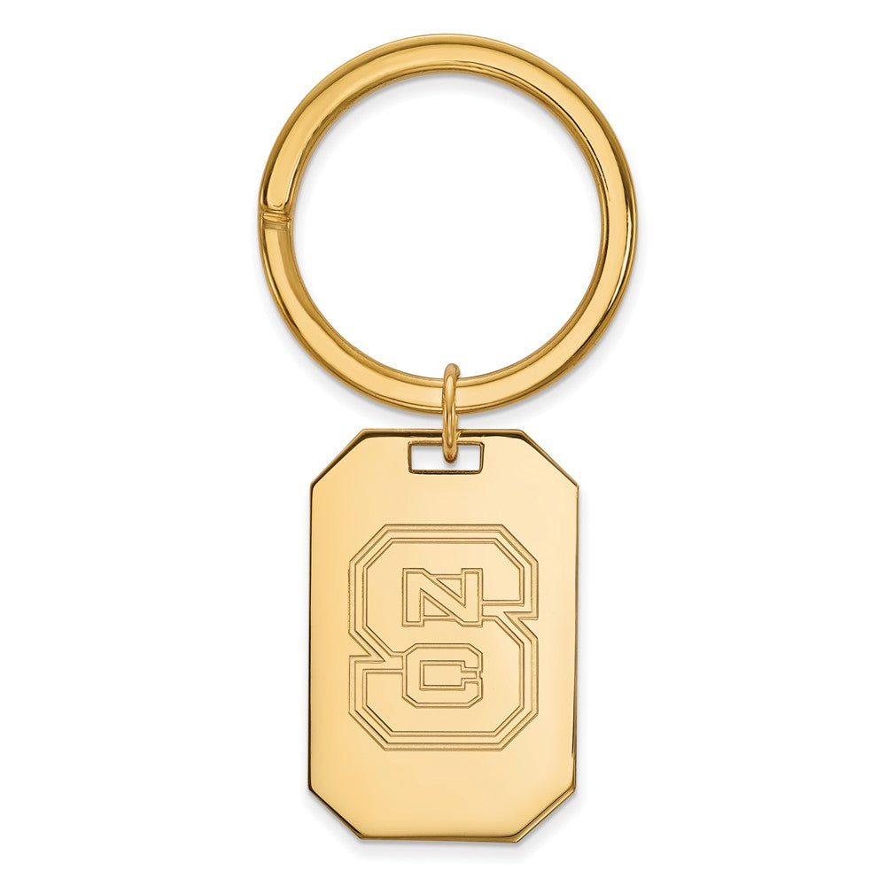 14k Gold Plated Silver North Carolina State Logo Key Chain, Item M9421 by The Black Bow Jewelry Co.