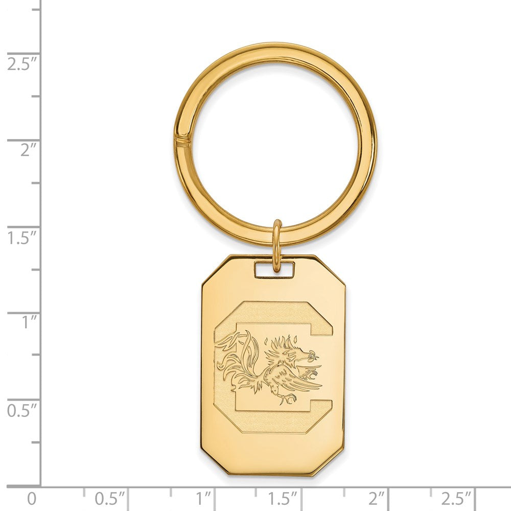 Alternate view of the 14k Gold Plated Silver South Carolina Key Chain by The Black Bow Jewelry Co.