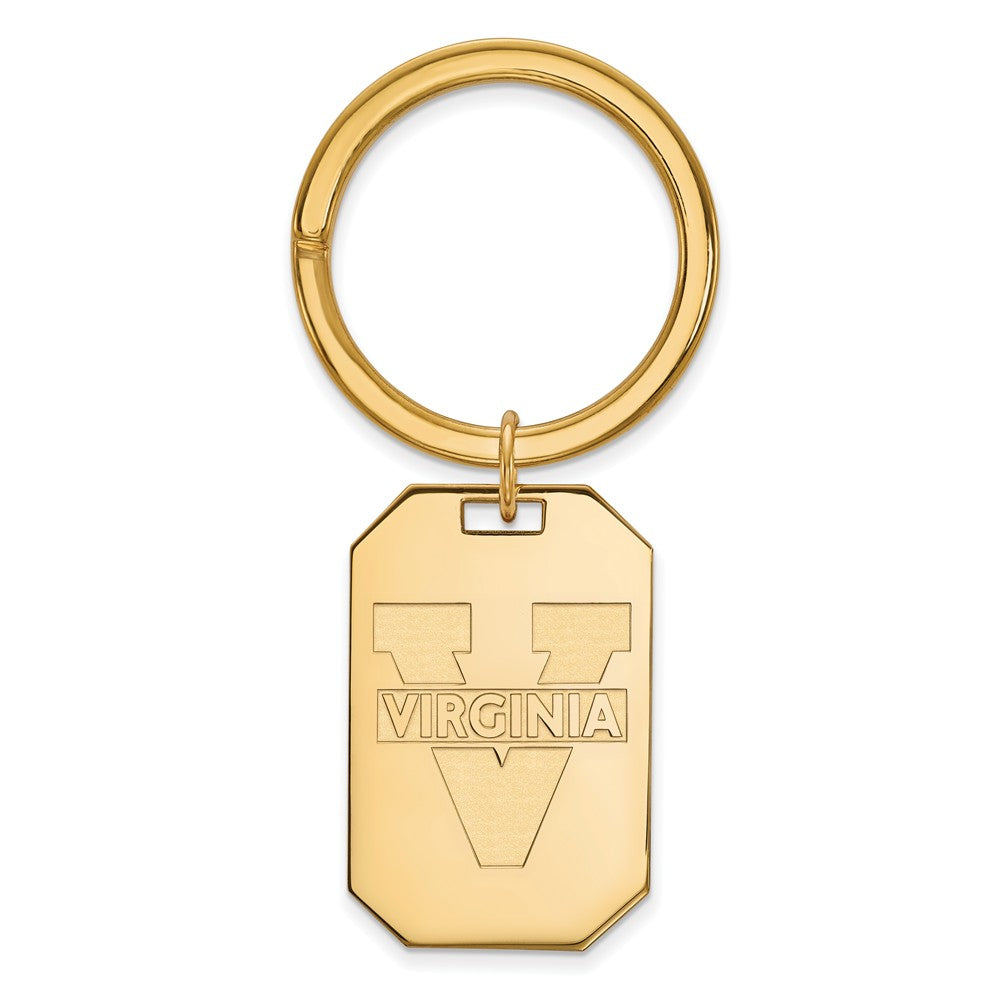 14k Gold Plated Silver U of Virginia Key Chain, Item M9436 by The Black Bow Jewelry Co.