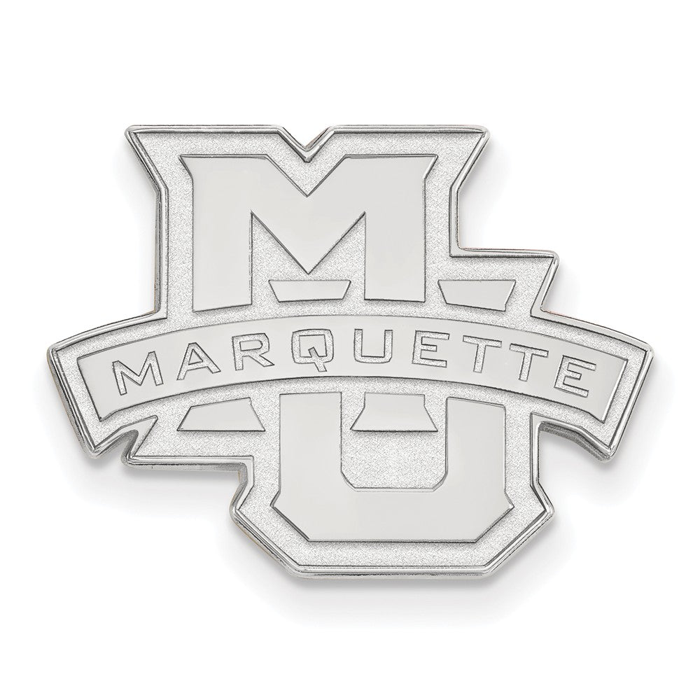 Alternate view of the Sterling Silver Marquette U Black Leather Key Chain by The Black Bow Jewelry Co.