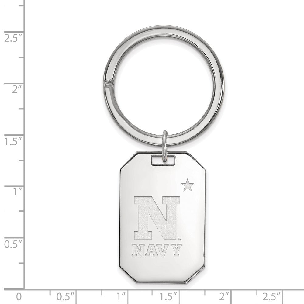 Alternate view of the Sterling Silver U.S. U.S. Naval Academy Key Chain by The Black Bow Jewelry Co.