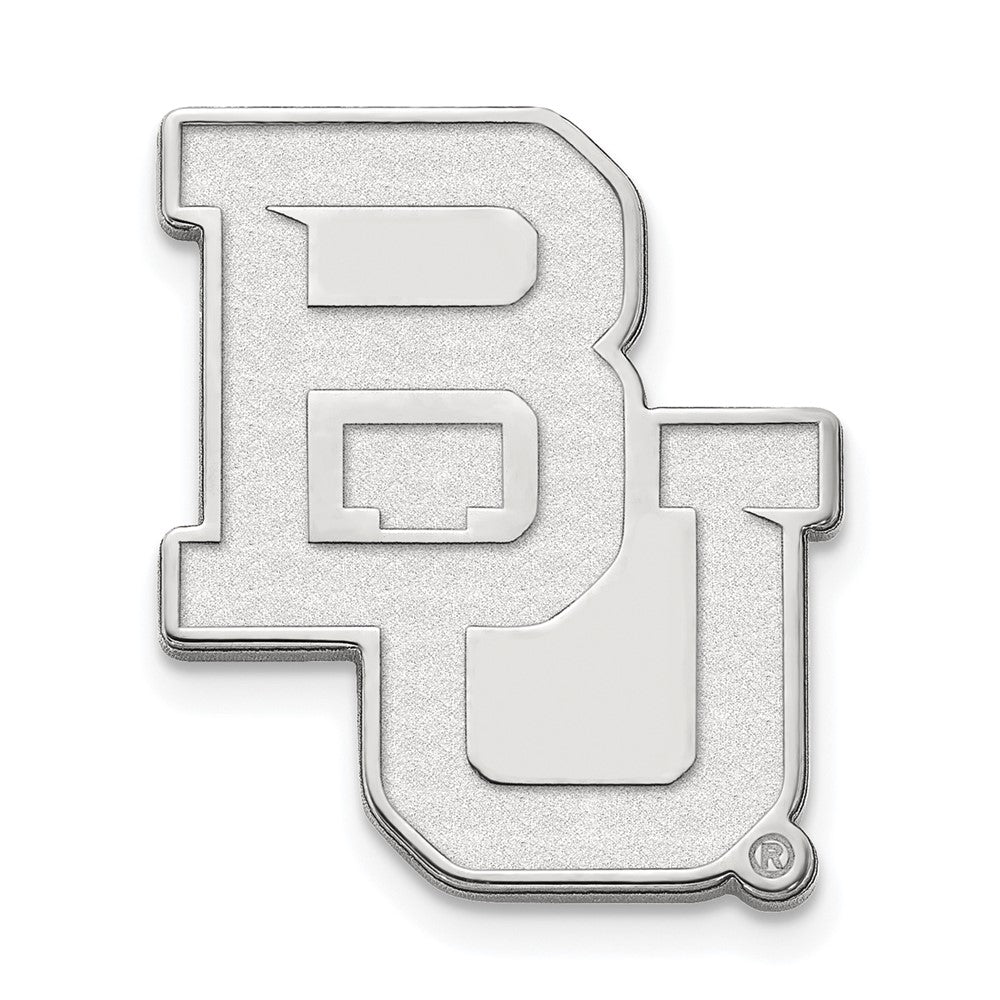 Alternate view of the Sterling Silver Baylor U Black Leather Key Chain by The Black Bow Jewelry Co.