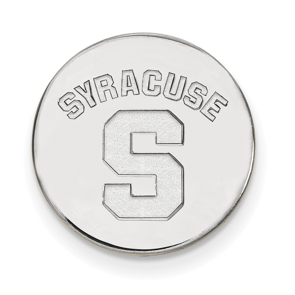 Alternate view of the Sterling Silver Syracuse U Black Leather Key Chain by The Black Bow Jewelry Co.