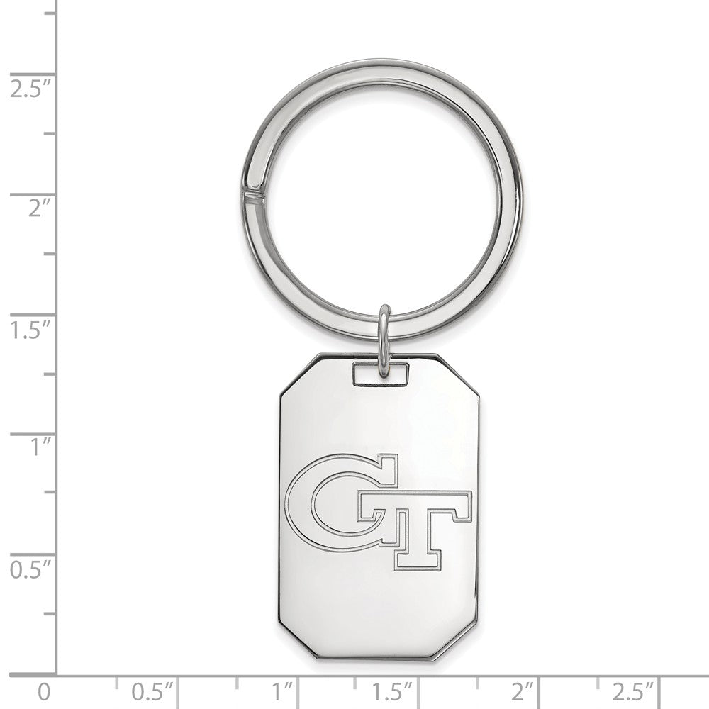 Alternate view of the Sterling Silver Georgia Technology Key Chain by The Black Bow Jewelry Co.