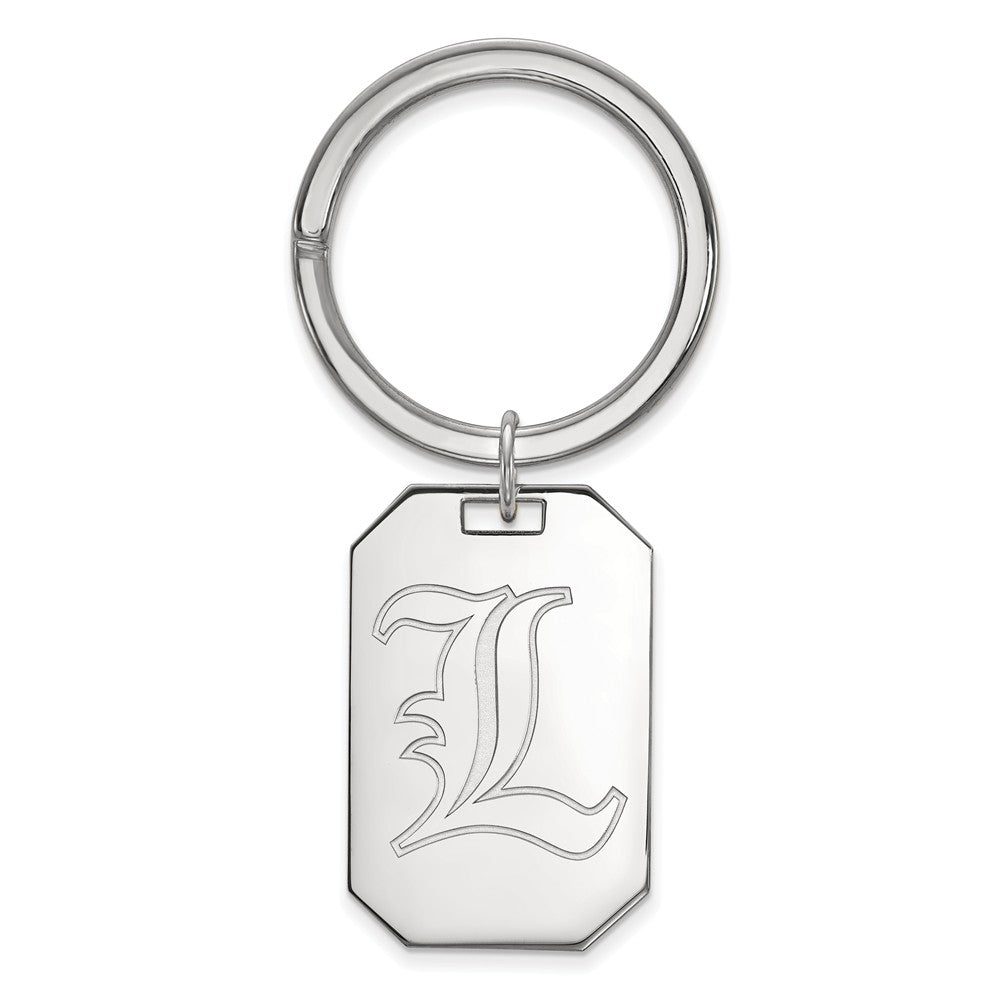 Sterling Silver Louisville Black Leather Key Chain - The Black Bow Jewelry  Company