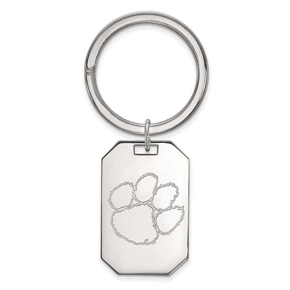 Sterling Silver Clemson U Key Chain, Item M9537 by The Black Bow Jewelry Co.