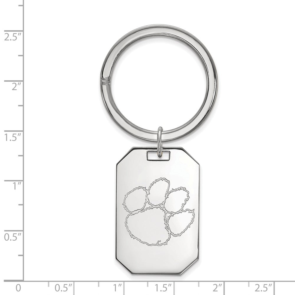 Alternate view of the Sterling Silver Clemson U Key Chain by The Black Bow Jewelry Co.