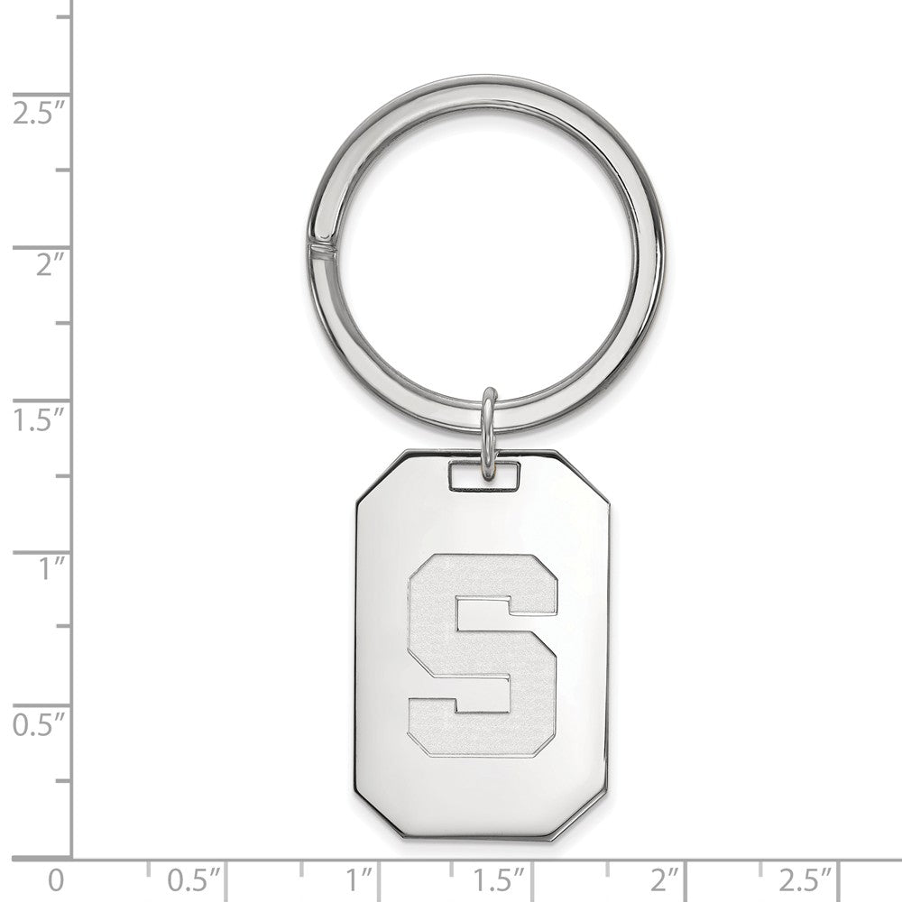 Alternate view of the Sterling Silver Michigan State Key Chain by The Black Bow Jewelry Co.