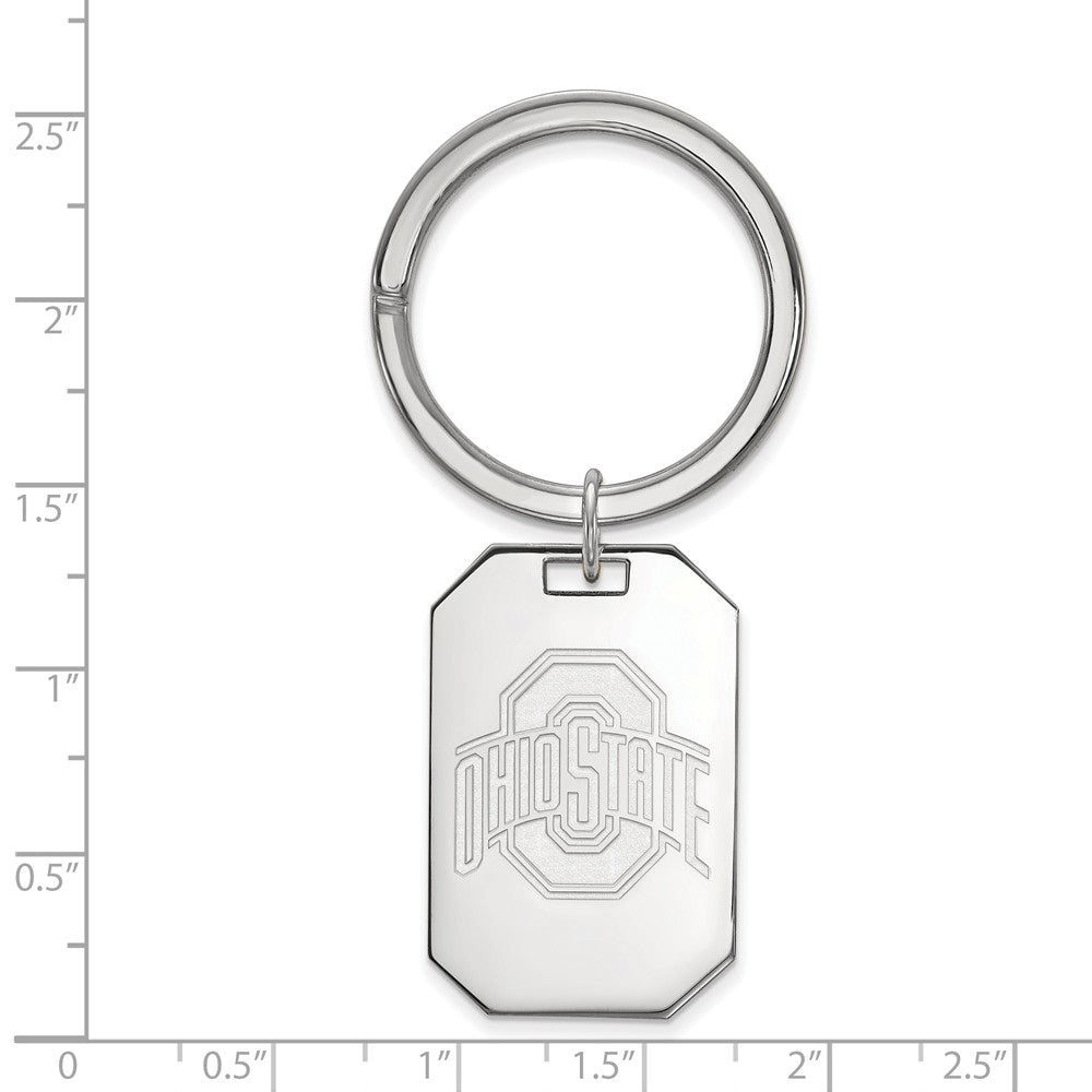 Alternate view of the Sterling Silver Ohio State Key Chain by The Black Bow Jewelry Co.