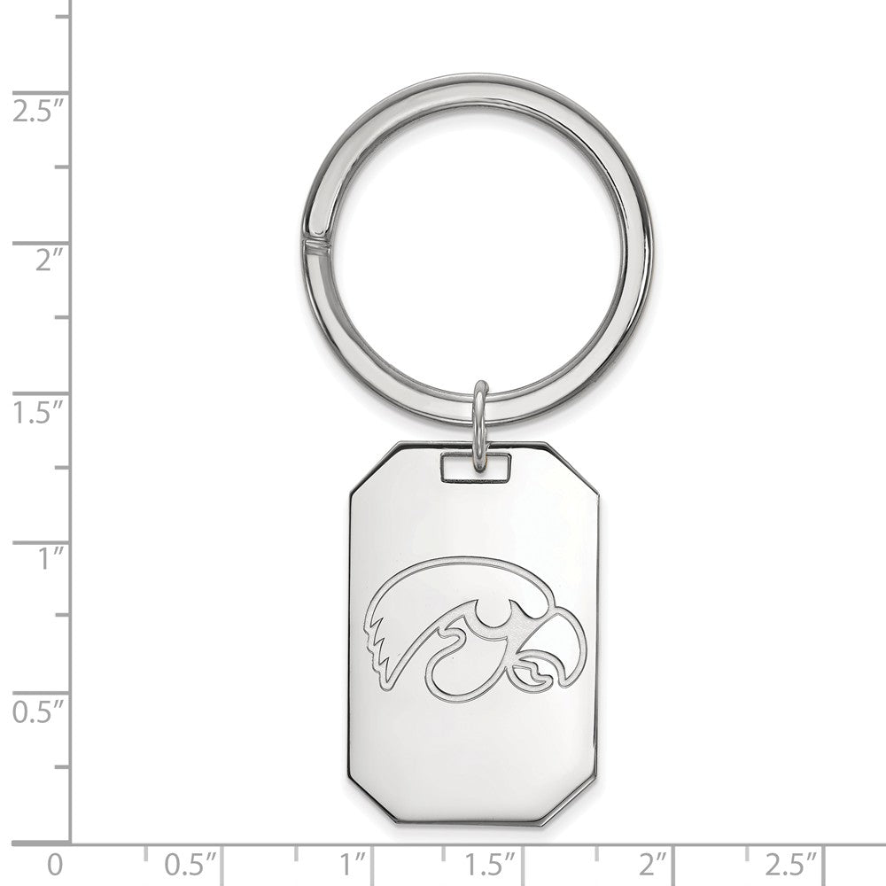 Alternate view of the Sterling Silver U of Iowa Key Chain by The Black Bow Jewelry Co.