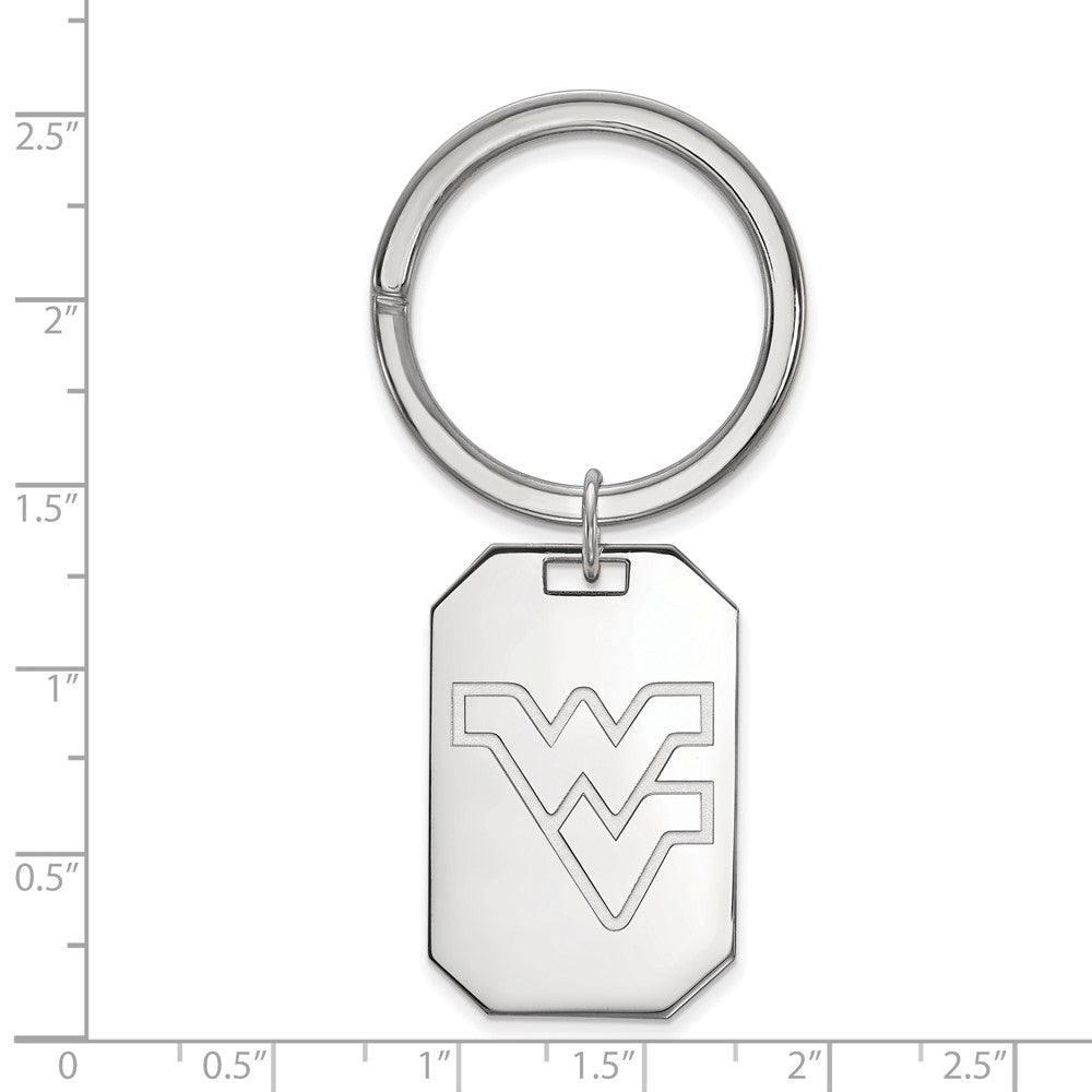 Alternate view of the Sterling Silver West Virginia U Key Chain by The Black Bow Jewelry Co.