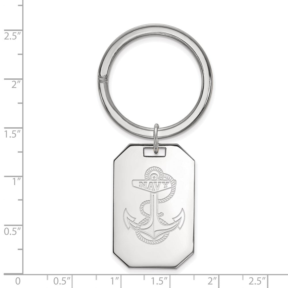 Alternate view of the Sterling Silver U.S. Navy Key Chain by The Black Bow Jewelry Co.