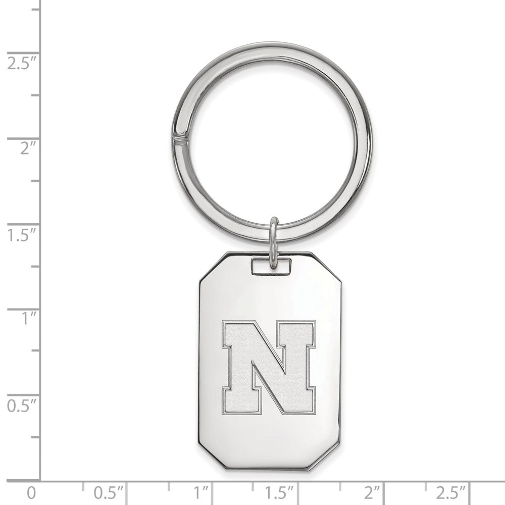 Alternate view of the Sterling Silver U of Nebraska Key Chain by The Black Bow Jewelry Co.
