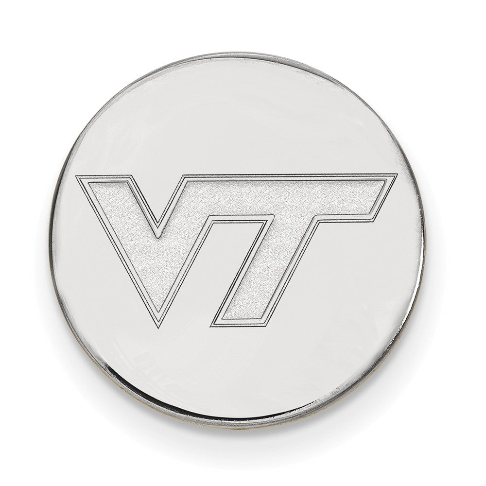 Alternate view of the Sterling Silver Virginia Tech Black Leather Key Chain by The Black Bow Jewelry Co.
