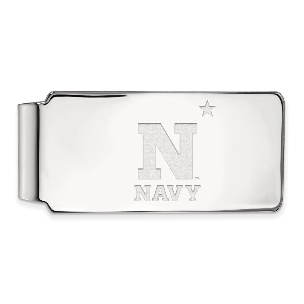 10k White Gold U.S. U.S. Naval Academy Money Clip, Item M9610 by The Black Bow Jewelry Co.