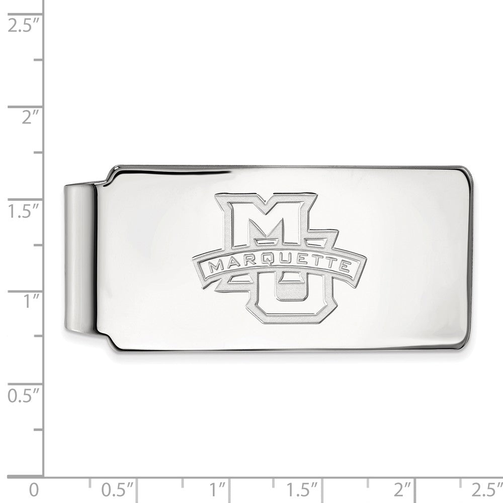 Alternate view of the 10k White Gold Marquette U Money Clip by The Black Bow Jewelry Co.